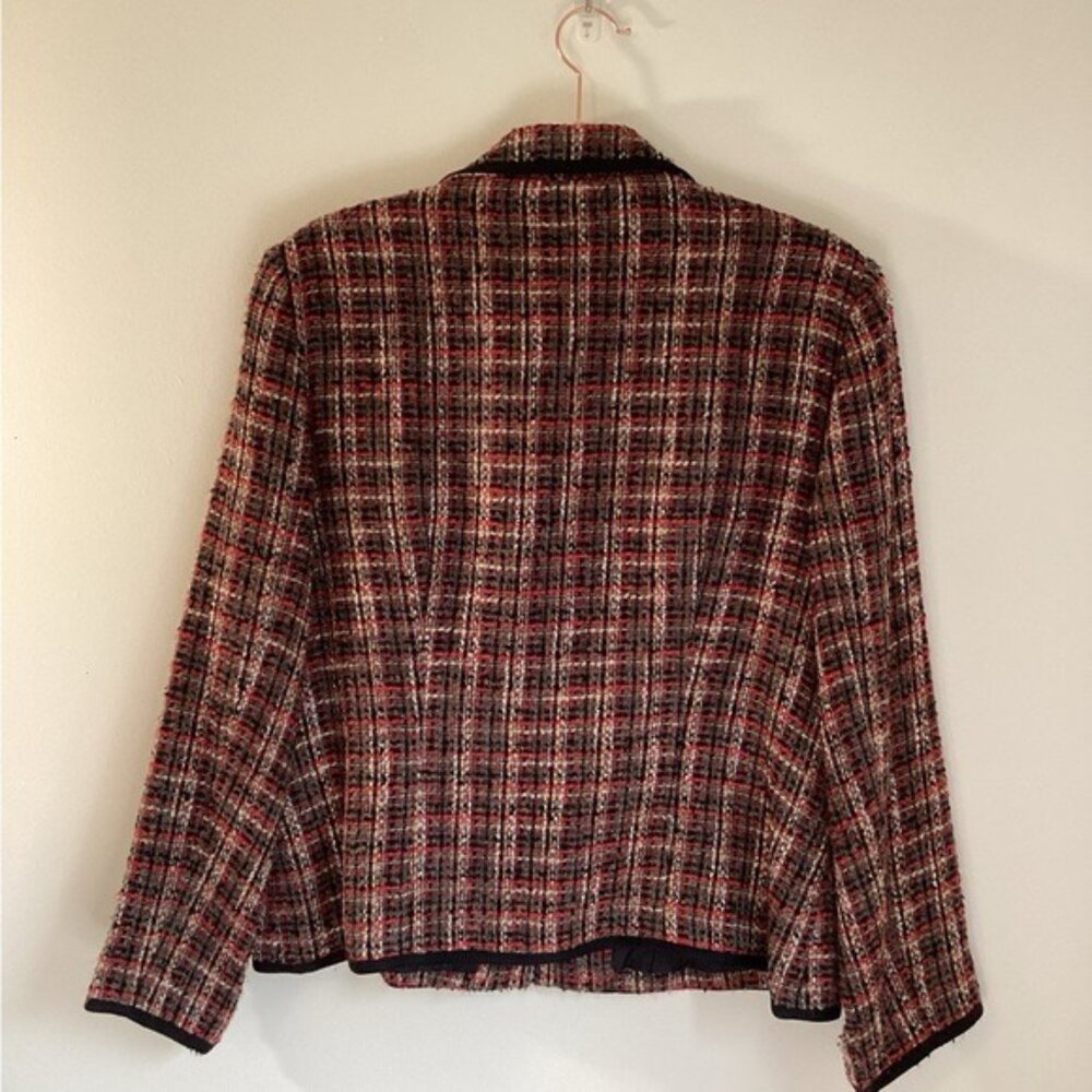 Vintage Sag Harbor Red/Black Plaid Zip-Up Jacket Size 12 Petite - Picture 2 of 8